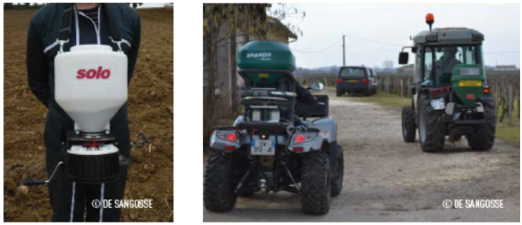Epandeur Spondo pour les anti escragots dans les ceps de vigne