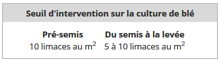 Seuil intervention Culture Blé